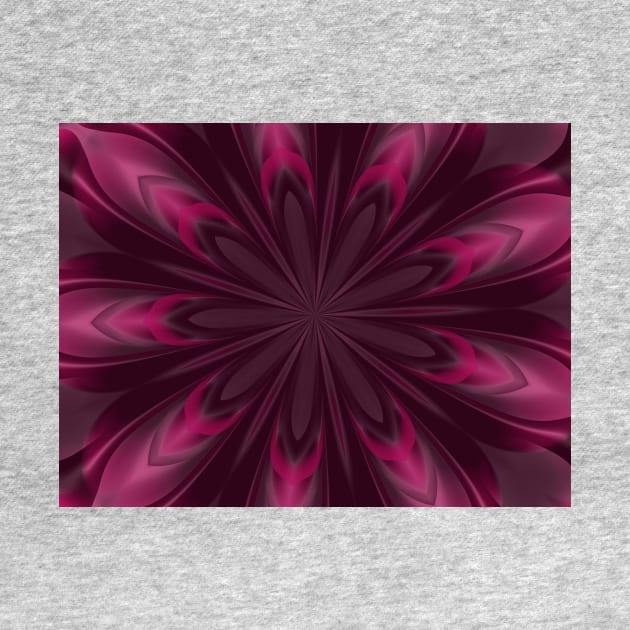 Fuchsia Pink Satin Shadows Fractal Abstract Kaleidoscope Mandala k07 by Artist4God